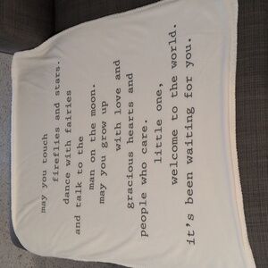 Mud Pie Plush Sherpa Inspirational Quote Baby Blanket